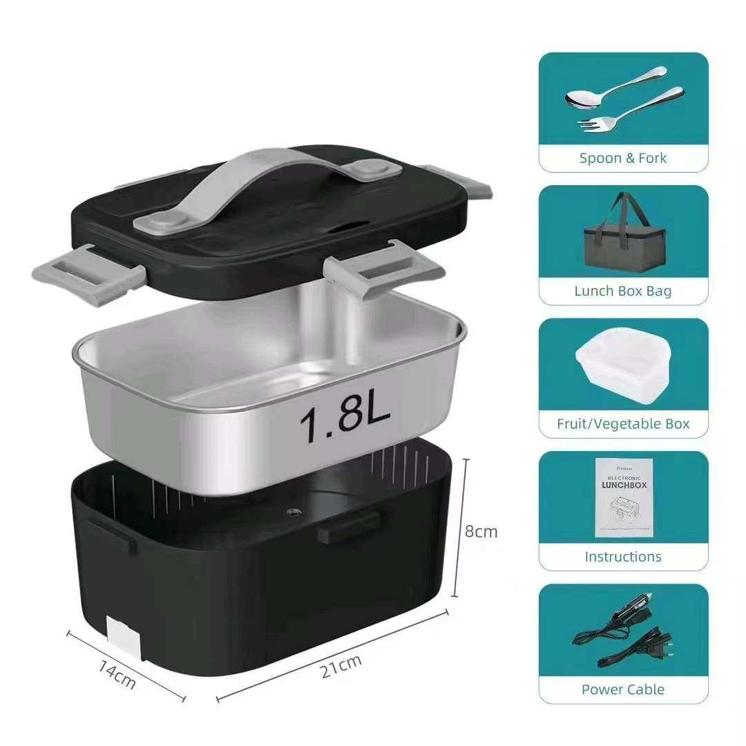 Bestselling Electric Lunch Box Cross-Border Insulated Electric Lunch Container 1.8L 75W Large Capacity Plug-in Heating Bento Box