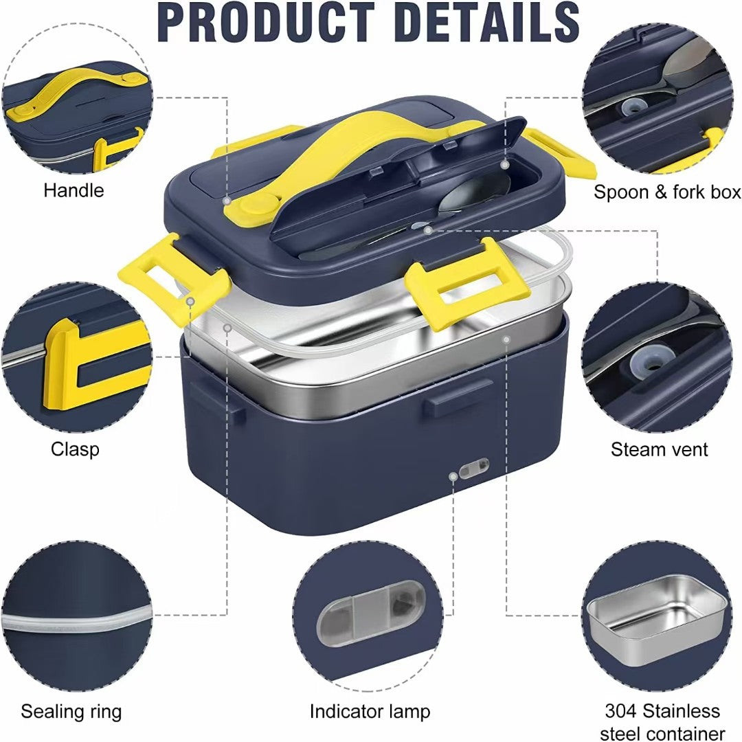 Bestselling Electric Lunch Box Cross-Border Insulated Electric Lunch Container 1.8L 75W Large Capacity Plug-in Heating Bento Box