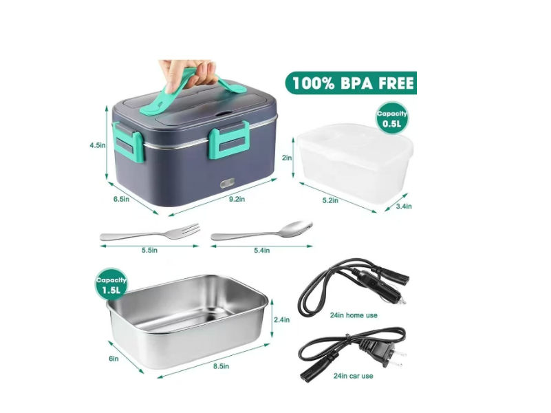 Bestselling Electric Lunch Box Cross-Border Insulated Electric Lunch Container 1.8L 75W Large Capacity Plug-in Heating Bento Box