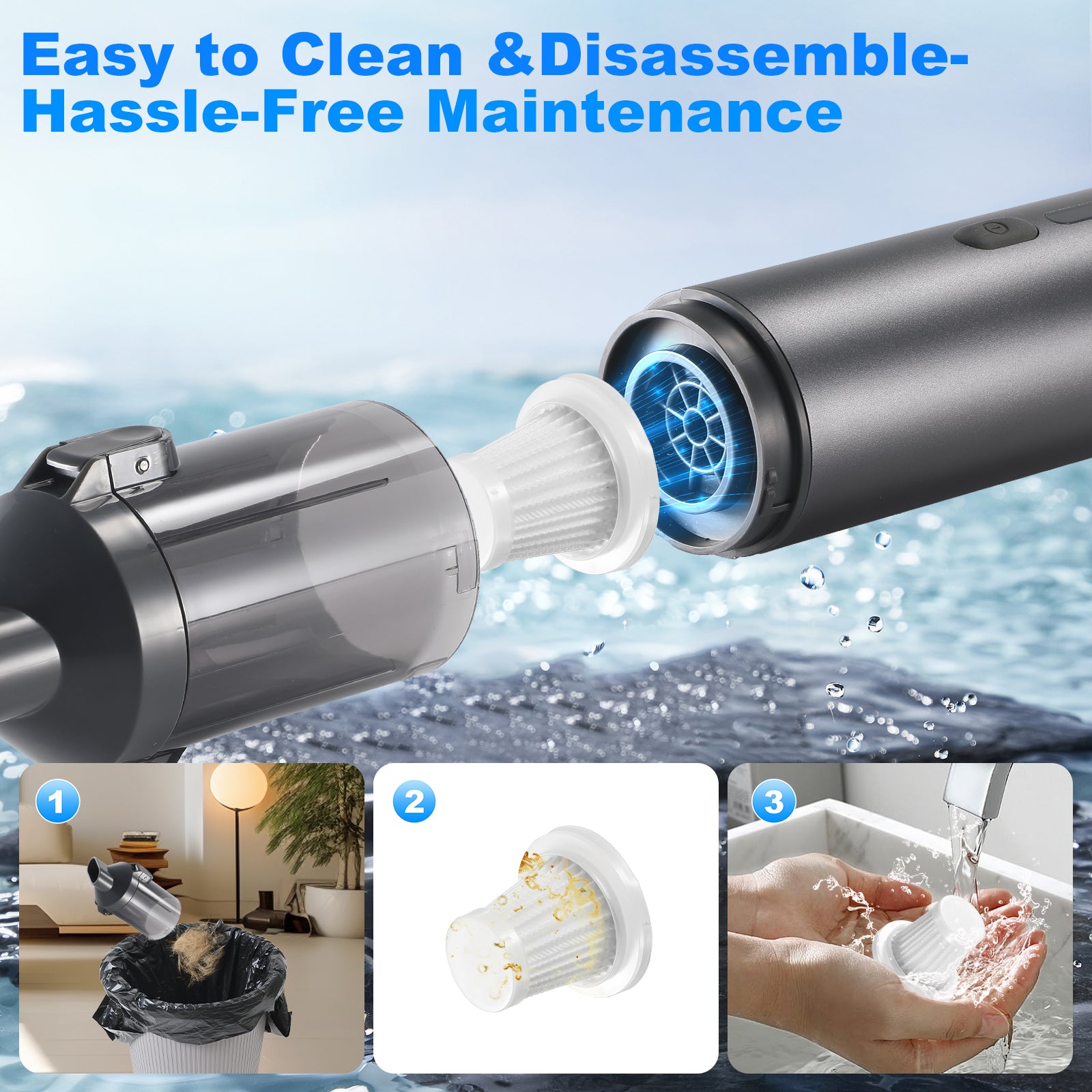 New Dual-Function Car Vacuum Cleaner: High-Powered, Strong Suction for Vehicles & Home Use Portable Blower & Vacuum for Cars